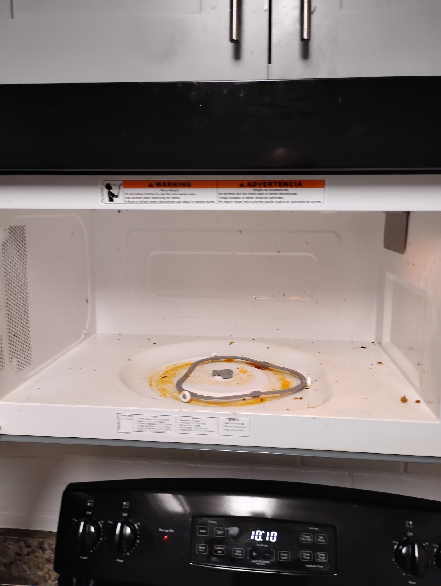 Microwave before cleaning